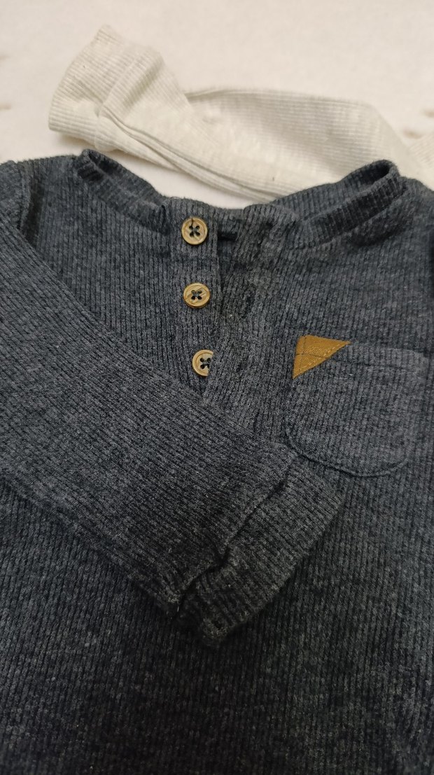 2li ribana fitilli Uzun Kollu Pamuklu Bebek Body - Görsel 2