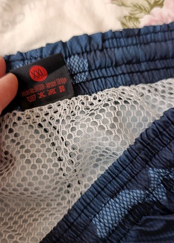 Erkek Lacivert Kamuflaj Desenli deniz şortu - Görsel 7