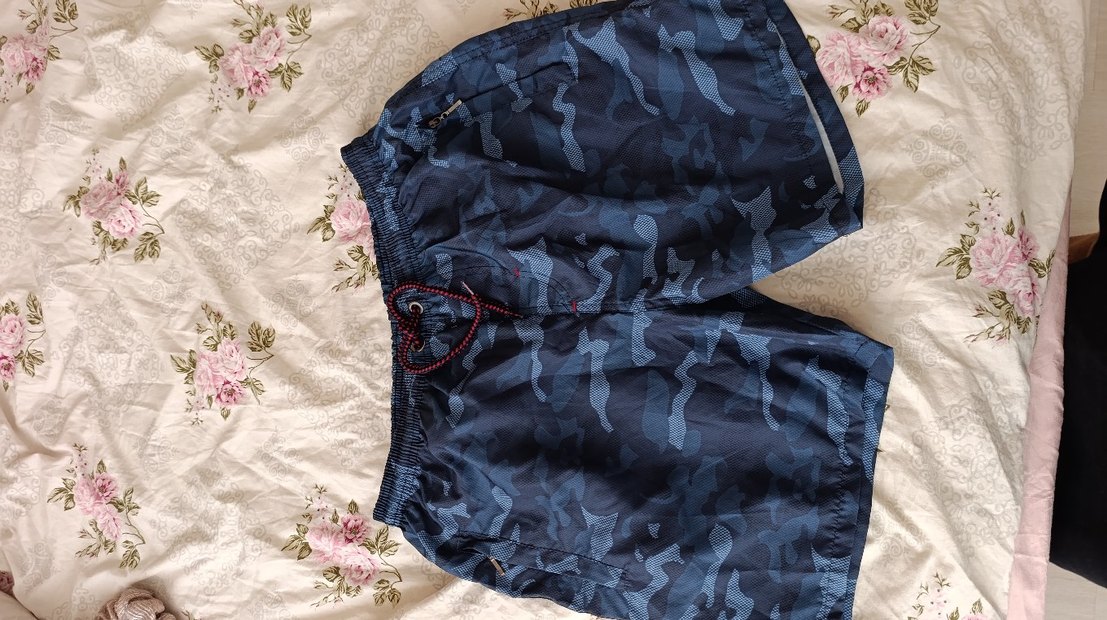 Erkek Lacivert Kamuflaj Desenli deniz şortu - Görsel 3