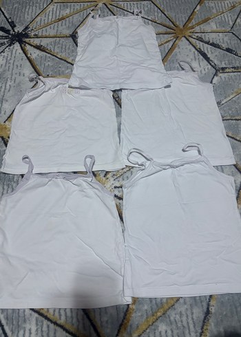 Beyaz Kız Çocuk Atlet 5'li Paket - Görsel 3