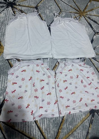 Beyaz Kız Çocuk Atlet 4'lü Set - Görsel 2