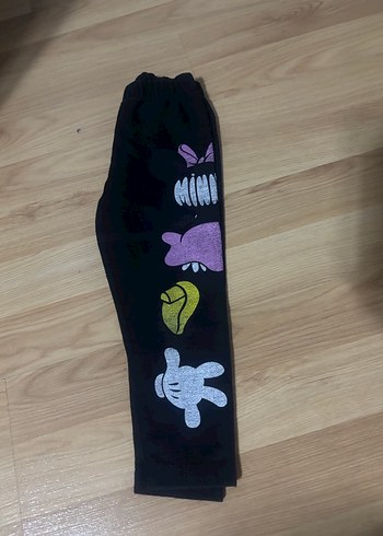 Kız Çocuk Siyah Baskılı Tayt - Görsel 2