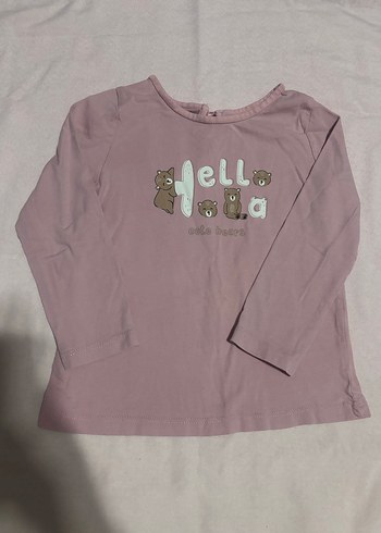 Kız Çocuk Bej Uzun Kollu Baskılı Tişört - Görsel 2