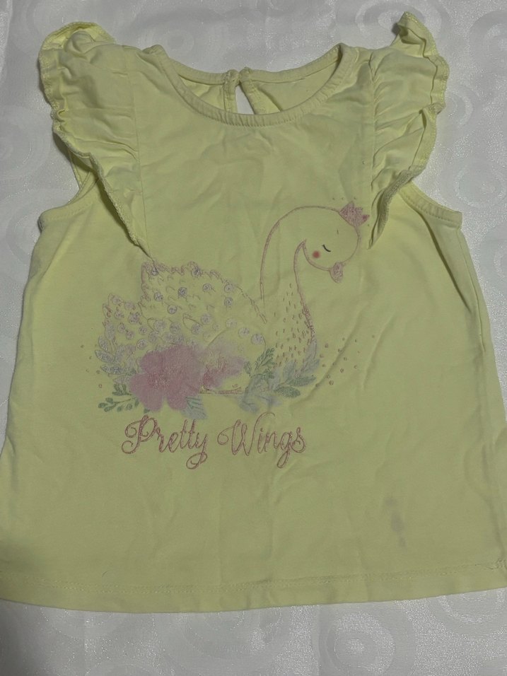 Kız Çocuk Sarı Fırfırlı Askısız Tişört - Görsel 2