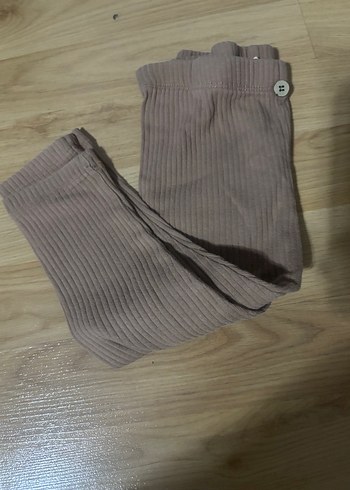 Kız Çocuk Kahverengi Pamuklu Tayt - Görsel 3