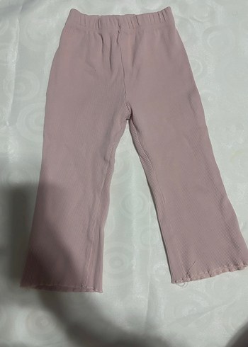 Pembe Keten Pliseli Kız Tayt - Görsel 2