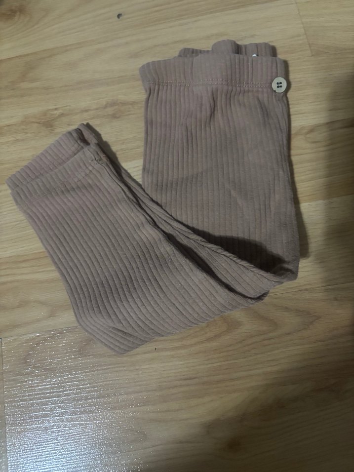 Kız Çocuk Kahverengi Pamuklu Tayt - Görsel 2