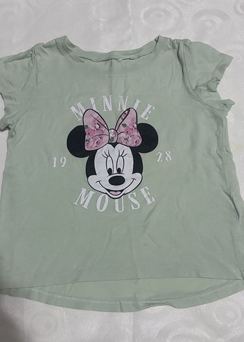 Kız Çocuk Yeşil Minnie Mouse Tişört - Görsel 2