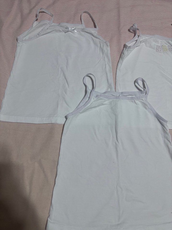 Beyaz Kız Çocuk Atlet Üçlü Set - Görsel 4