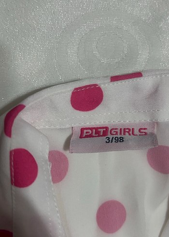 Kız Çocuk Pembe Puantiyeli Kolsuz Gömlek - Görsel 2