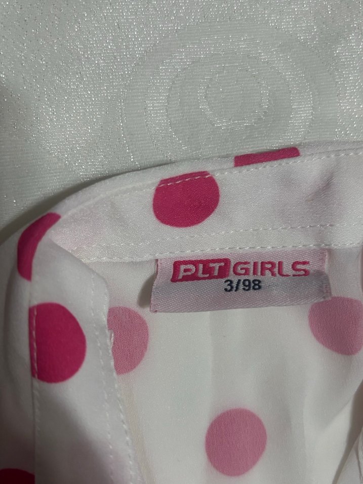 Kız Çocuk Pembe Puantiyeli Kolsuz Gömlek - Görsel 2