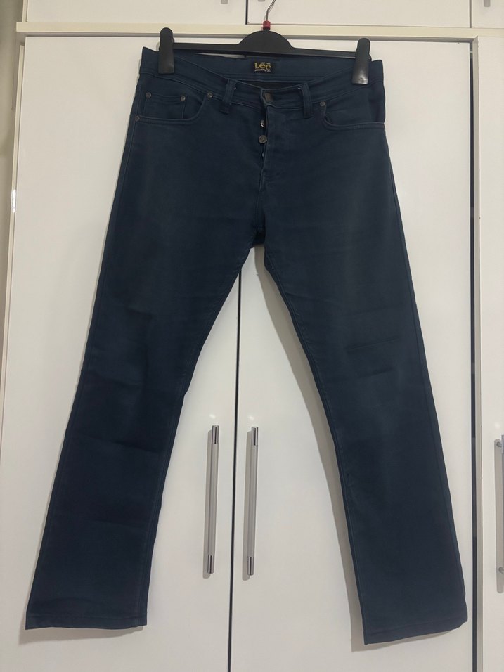 Düğmeli Lacivert Erkek Kot Pantolon - Görsel 2