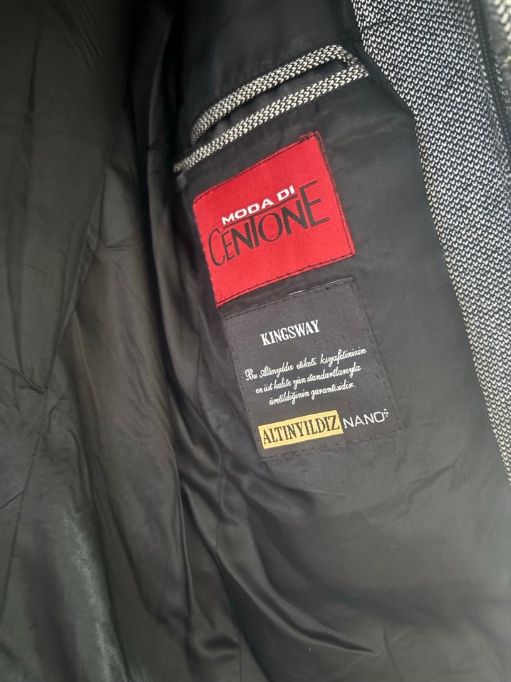 Düğmeli Gri Yün Midi Erkek Ceket - Görsel 3