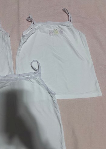 Beyaz Kız Çocuk Atlet 3'lü Set - Görsel 3