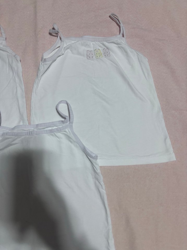 Beyaz Kız Çocuk Atlet 3'lü Set - Görsel 3