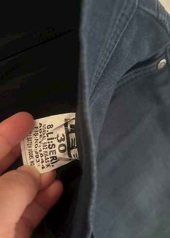 Lacivert Düğmeli Erkek Denim Pantolon - Görsel 4