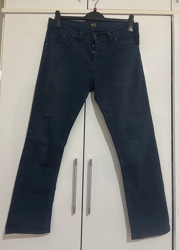Lacivert Düğmeli Erkek Denim Pantolon - Görsel 2
