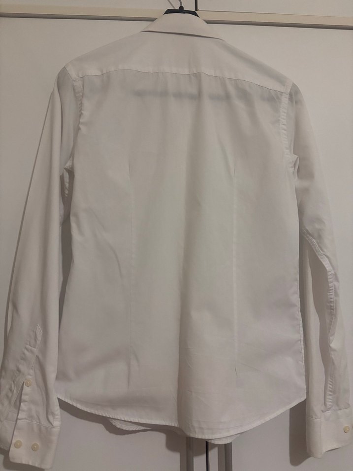 Erkek Beyaz Pamuklu Uzun Kollu Gömlek - Görsel 3