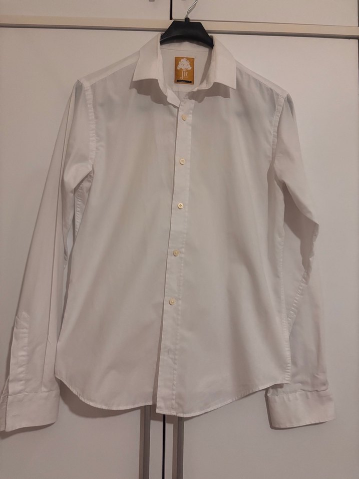 Erkek Beyaz Pamuklu Uzun Kollu Gömlek - Görsel 2