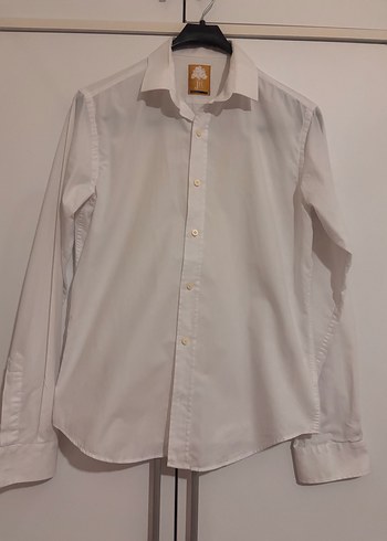 Düğmeli Beyaz Erkek Gömlek - Görsel 4