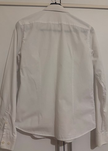 Düğmeli Beyaz Erkek Gömlek - Görsel 2
