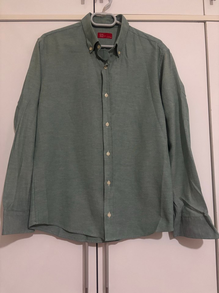 Erkek Yeşil Uzun Kollu Gömlek - Görsel 2