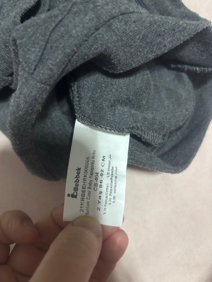 Gri Kapüşonlu Erkek Çocuk Sweatshirt - Görsel 2