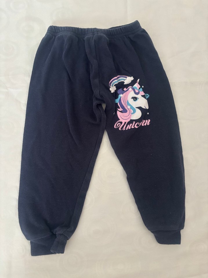 Kız Çocuk Lacivert Unicorn Baskılı Eşofman - Görsel 2