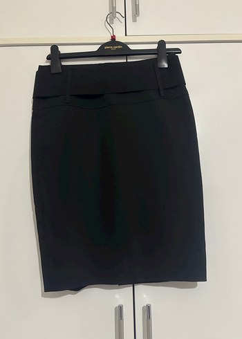 Siyah Midi Kalem Etek Kemerli - Görsel 2