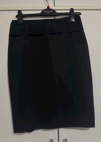 Siyah Midi Kalem Etek Kemerli - Görsel 3