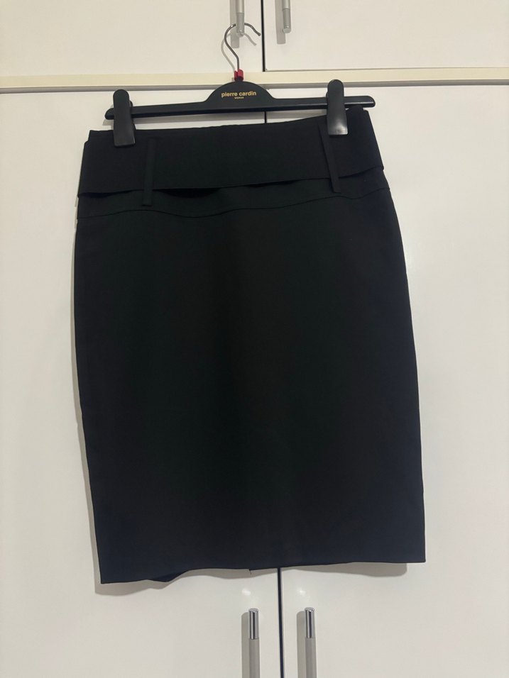 Siyah Midi Kalem Etek Kemerli - Görsel 2