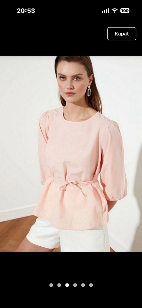 Kadın Pamuk Mini Bluz - Görsel 3