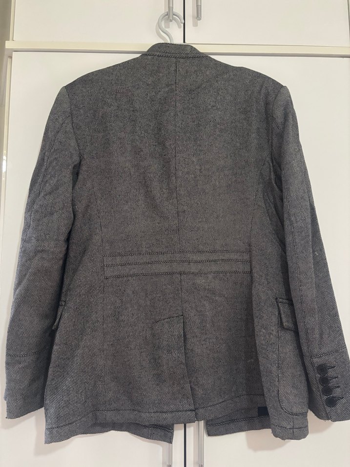 Düğmeli Gri Erkek Ceket - Görsel 3