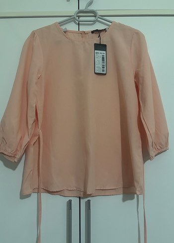 Pembe Beli Bağlamalı Uzun Kollu Bluz - Görsel 3