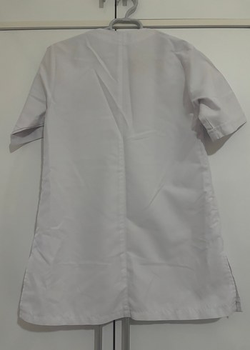 Düğmeli Beyaz Kısa Kollu Kadın Gömlek - Görsel 2