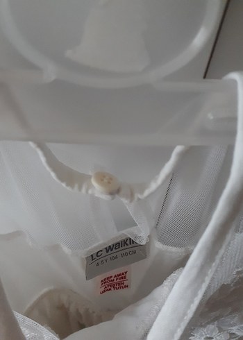 4 Yaş Beden Kız Çocuk Beyaz Midi Tül Elbise