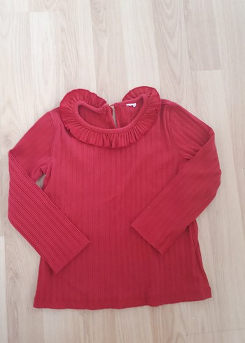 Kız Çocuk Kırmızı Fırfırlı Sweatshirt