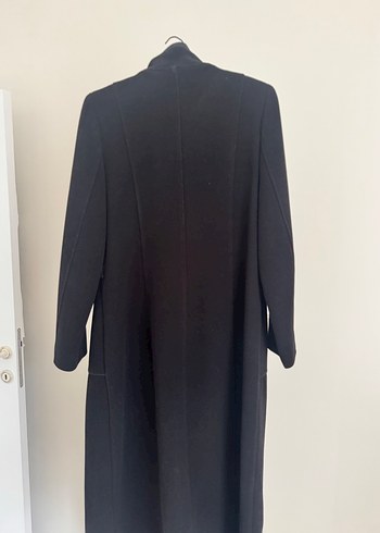 Nihan Nihan marka Siyah Uzun Kadın Kaban - Kemerli, Notch Yaka