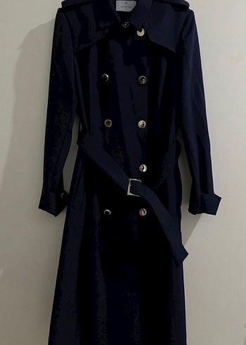 Armine Lacivert Trençkot - Görsel 3