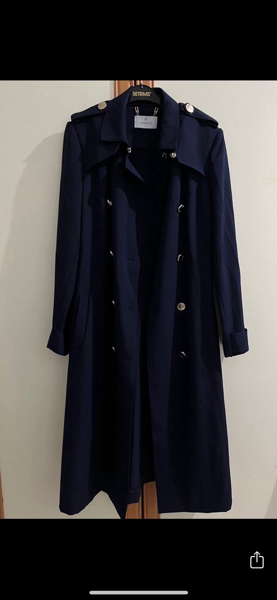 Armine Lacivert Trençkot - Görsel 2