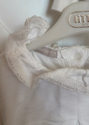 Kız Çocuk Beyaz pamuklu Fırfırlı Gömlek - Görsel 2