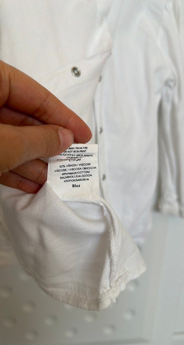 Kız Çocuk Beyaz pamuklu Fırfırlı Gömlek - Görsel 5