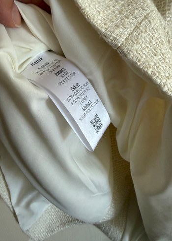 AdL Kemik renk Düğmeli Midi Kadın Ceket adil Işık - Görsel 4