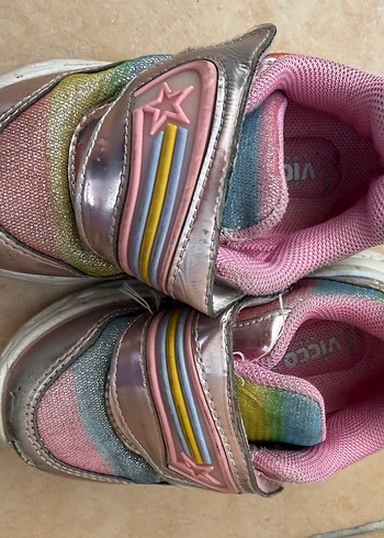 Kız Çocukları İçin Renkli Cırt Cırtlı Spor Ayakkabı vicco - Görsel 5