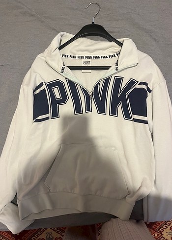 s Beden Victoria's Secret PINK Baskılı açık mavi Kadın Sweatshirt