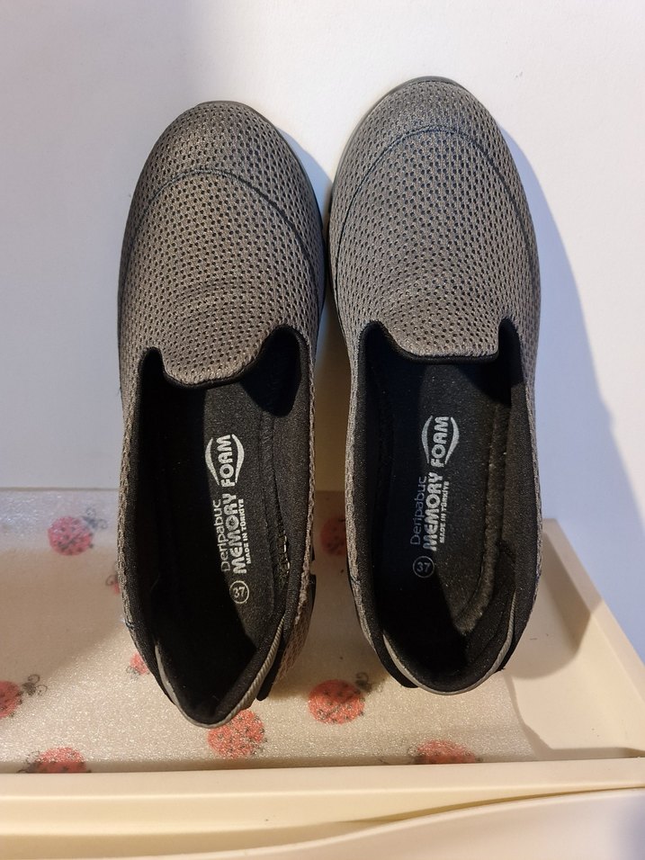 Gri Stiletto Topuklu Kadın Spor Ayakkabı - Görsel 3