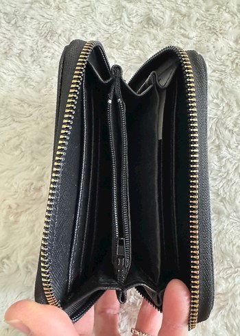 Siyah Deri Fermuarlı Kadın Cüzdanı - Görsel 3