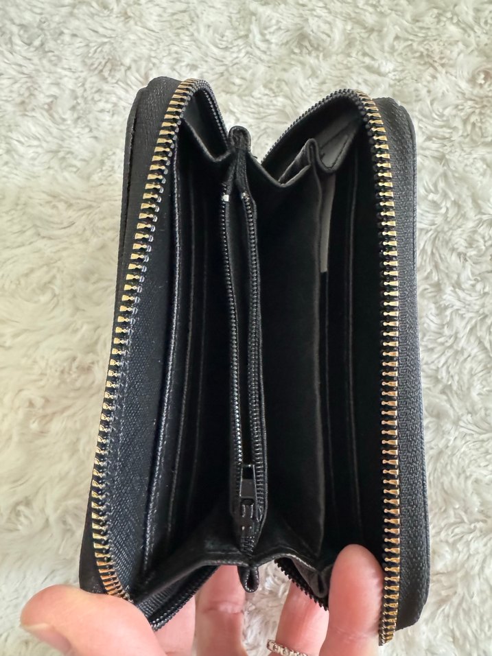 Siyah Deri Fermuarlı Kadın Cüzdanı - Görsel 3