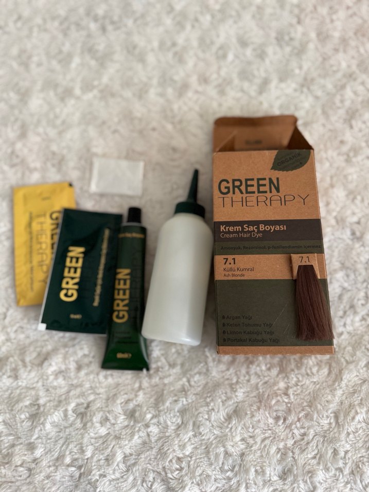 Green Therapy Krem Saç Boyası 7.1 Küllü Kumral - Görsel 2