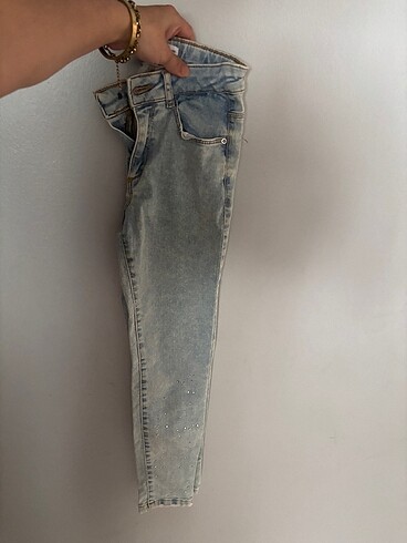 Zara taşlı jean skinny kız çocuk - Görsel 4